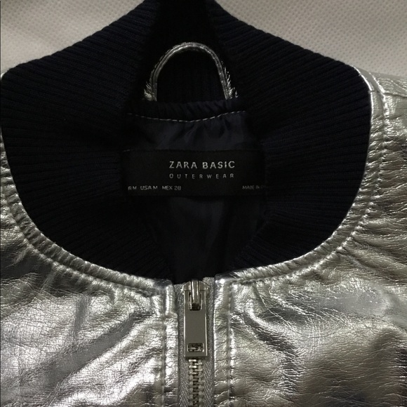 Zara “Bonjour Les Filles” metallic bomber - Picture 6 of 7